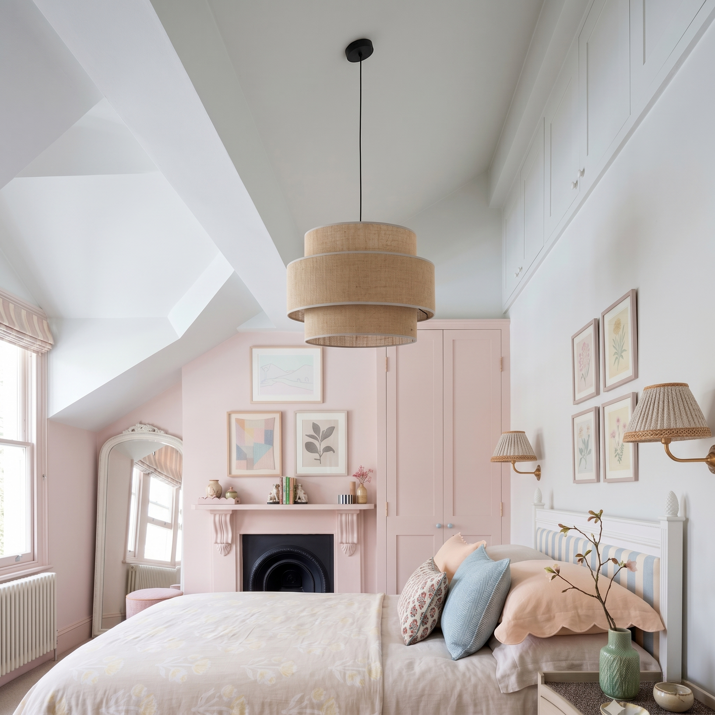 CALISTO JUTE Large Scandinavian Pendant Light for Bedroom, Living Room & Warm Natural Interiors