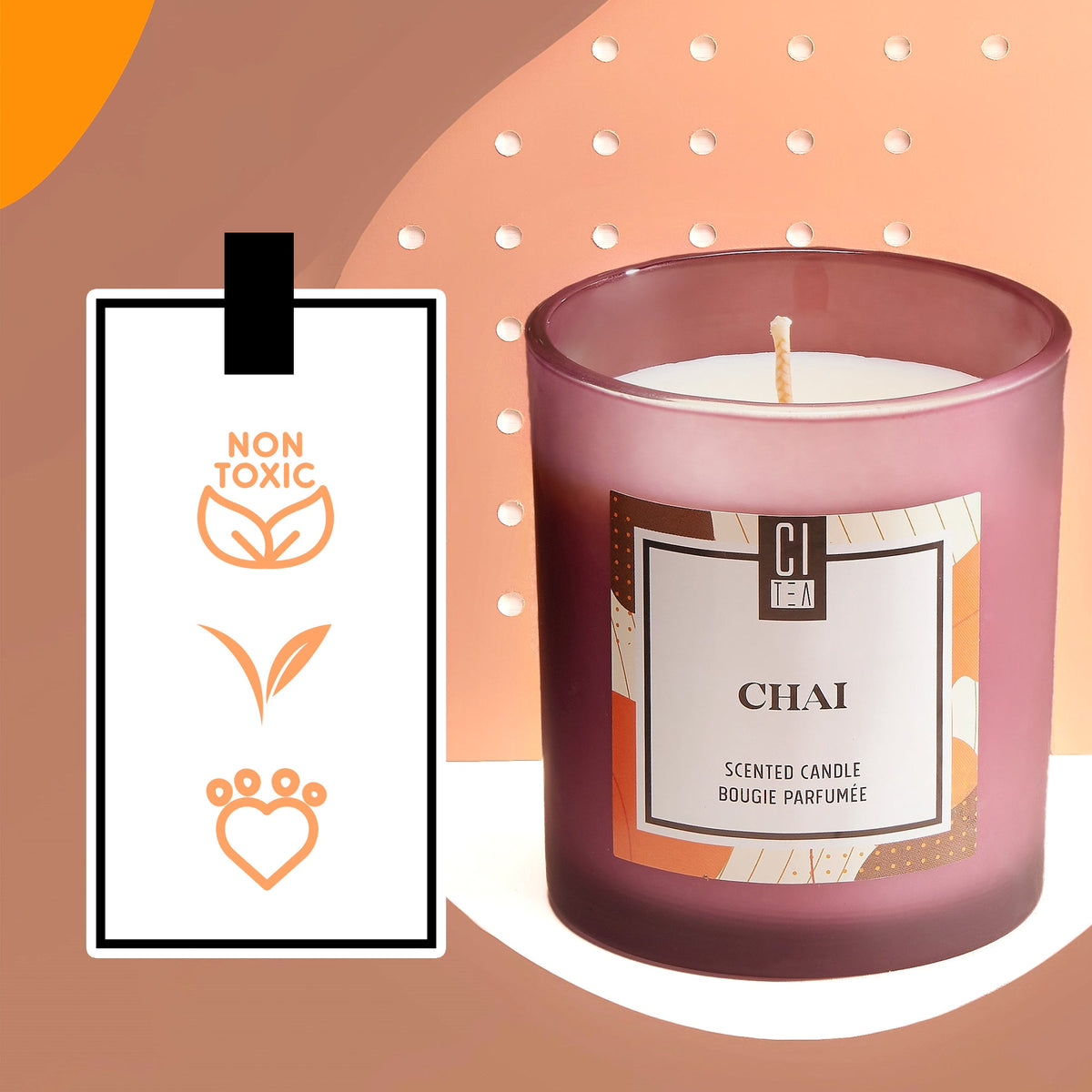 Chai Soy Wax Candle - Orange, Cinnamon and Cloves - 8 oz