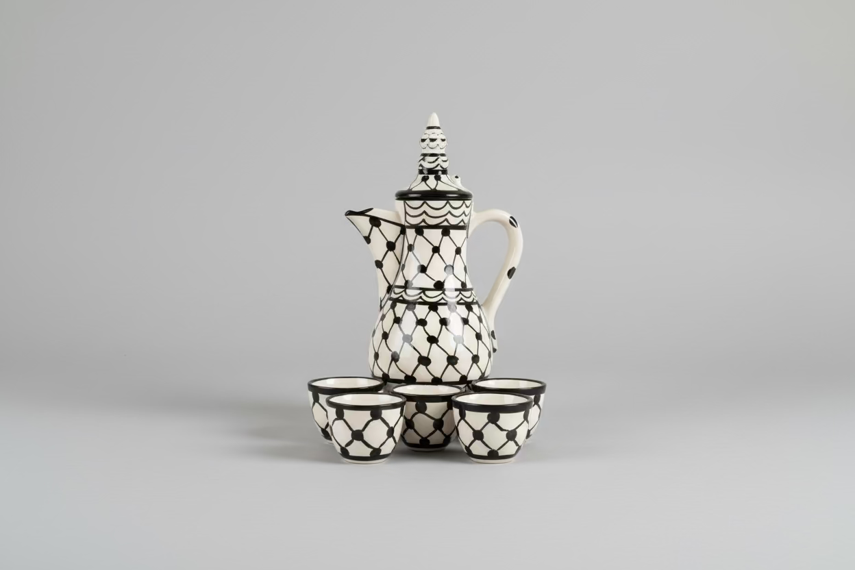 Komplettes Kaffeeservice | Kuffiyeh-Muster