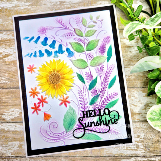 Creative Expressions Sunshine Serenade Companion Colouring Stencil 6 in x 8 in Set of 2