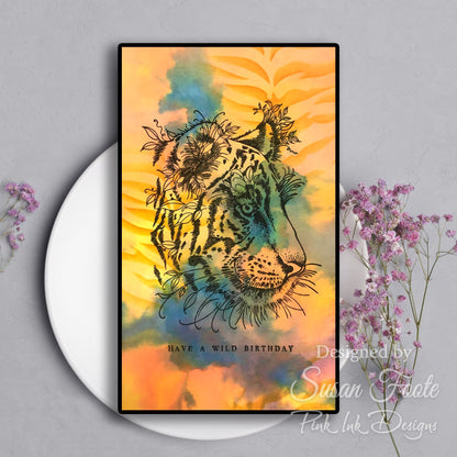 Pink Ink Designs Tiger 7 in x 7 in Stencil