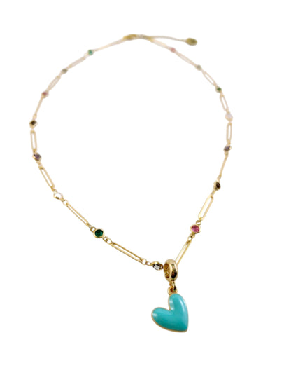 Heart Pop Necklace - Blue Belle