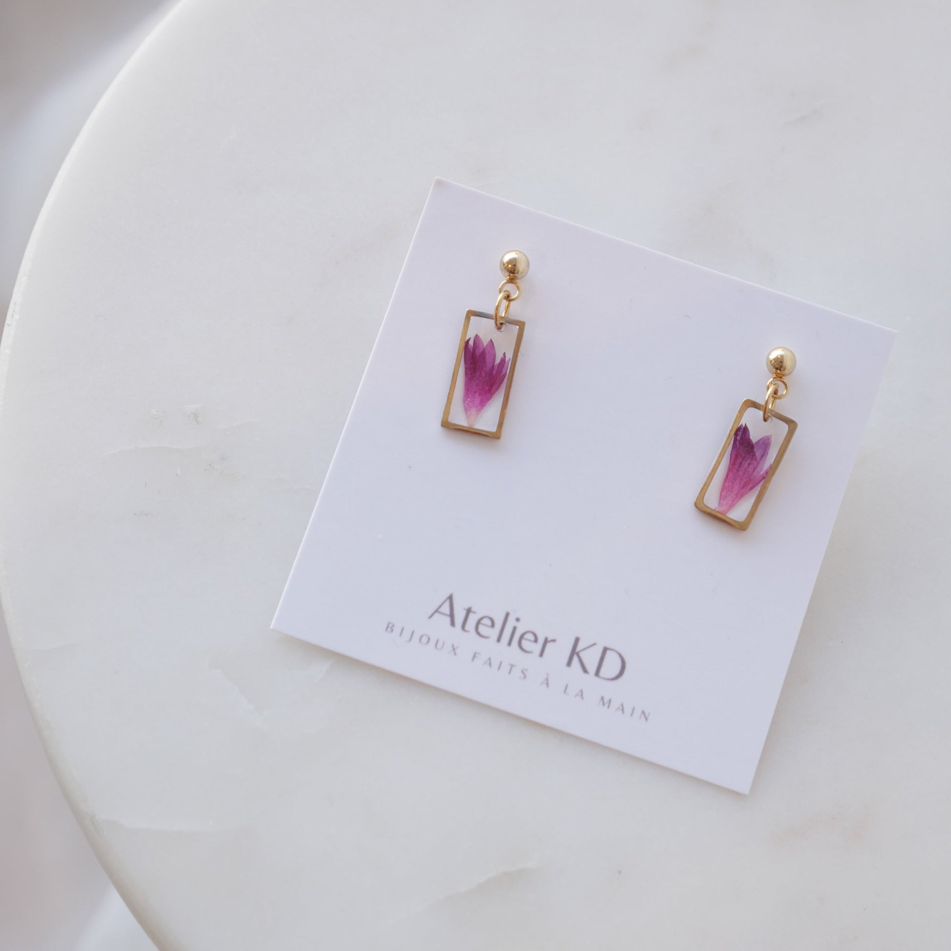 Boucles d'oreilles Lucy - fuschia  (petit 12mm)