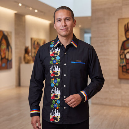 Embroidered Ribbon Shirt (Bear Paw)