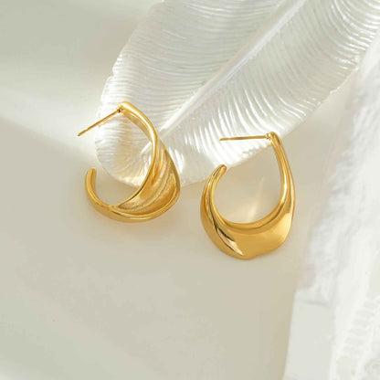 FLIRTA Gold: Vintage Art Deco–Inspired Architectural Hoop Earrings