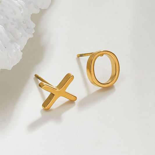 OX Gold: Hugs, Kisses & Sparkle Stud Earrings