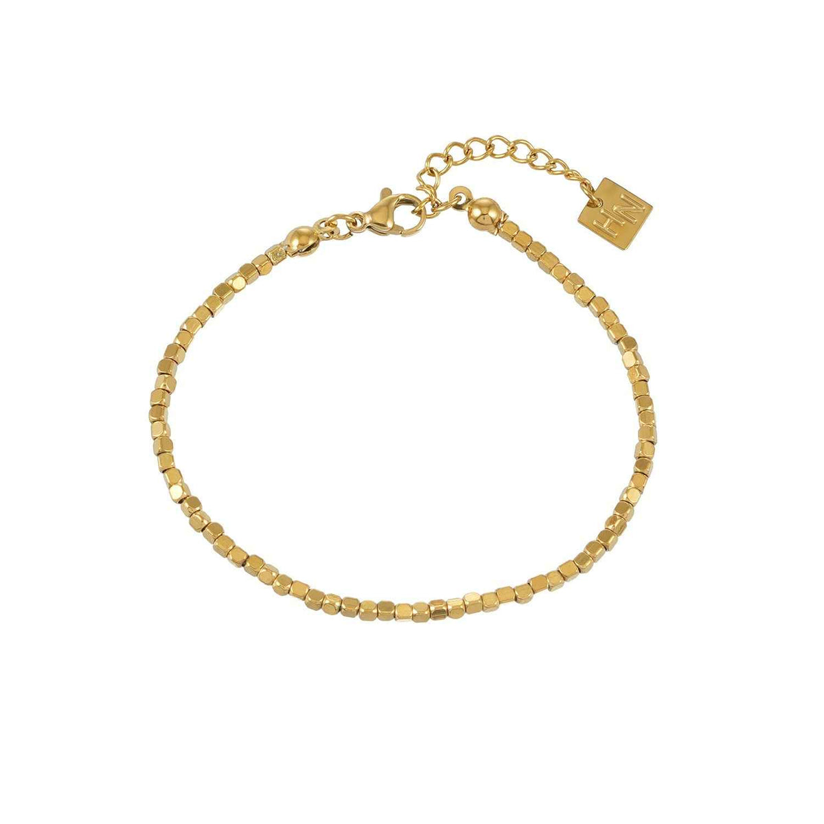 AMANI Gold: Geometric-Inspired Square Bead Bracelet