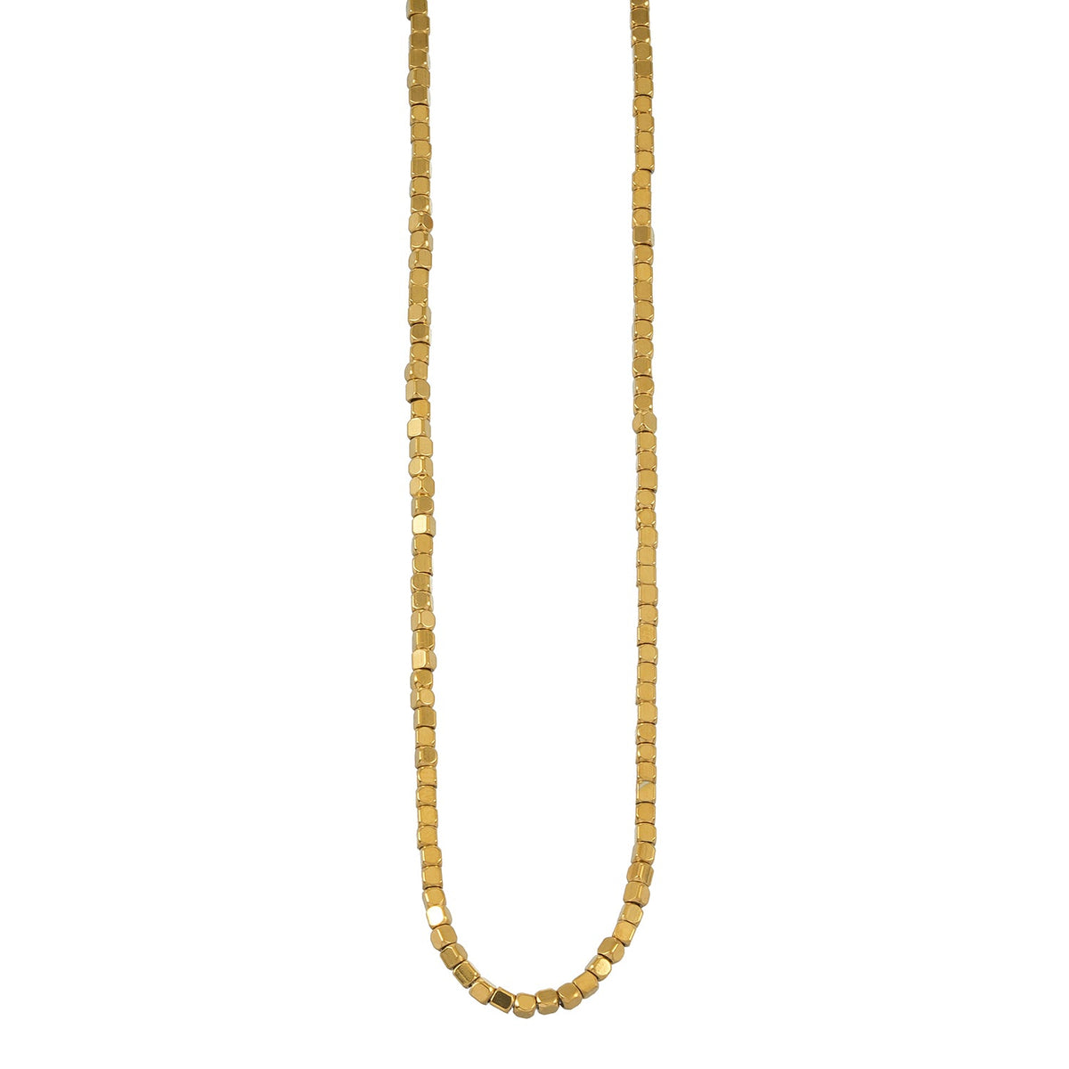 RATA Gold: Square Beaded Dainty Chain Necklace