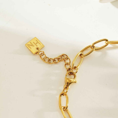 ARGENTA Gold: Regal Harmony Chain Bracelet with Relic Orbs and Freshwater Pearls