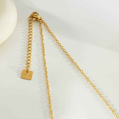 KOKAM Gold: Dainty Chain Necklace with Mini Shell-Encased Heart Charm Pendant — A Little Love to Hold Close