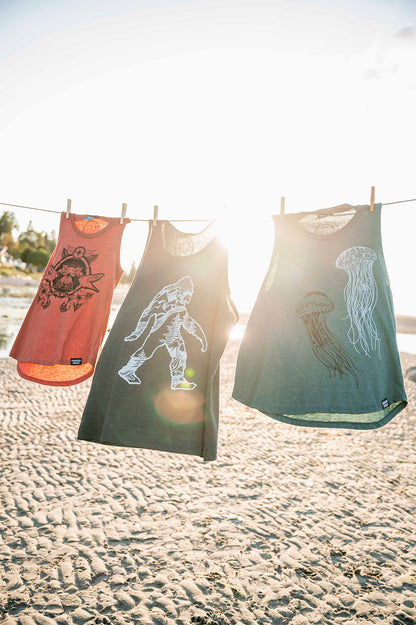 SASQUATCH- Mens Eco Tank - Heather Charcoal