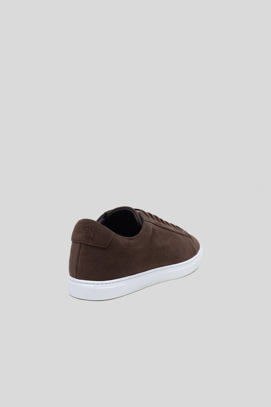 Dark Brown Suede Leather Low-Top Sneaker