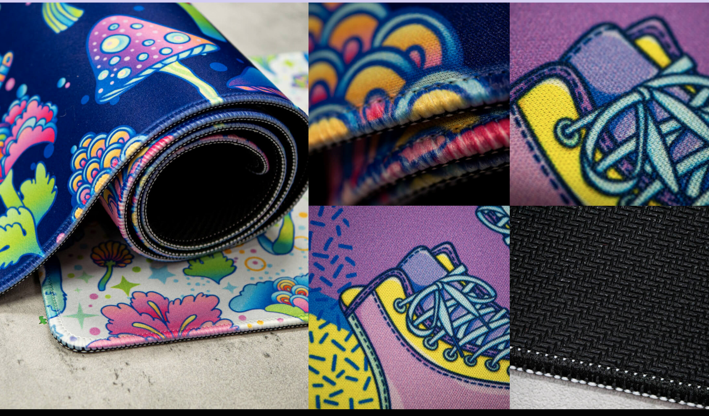 Small | Desk Mat | White Lines