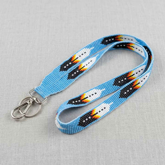 Blue Native American Style Wrist Lanyard