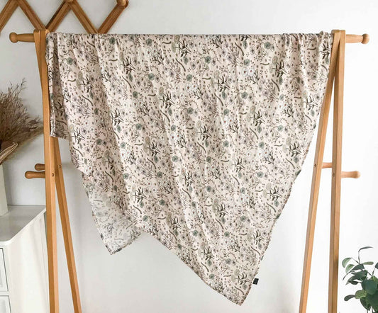 Mousseline de bambou floral