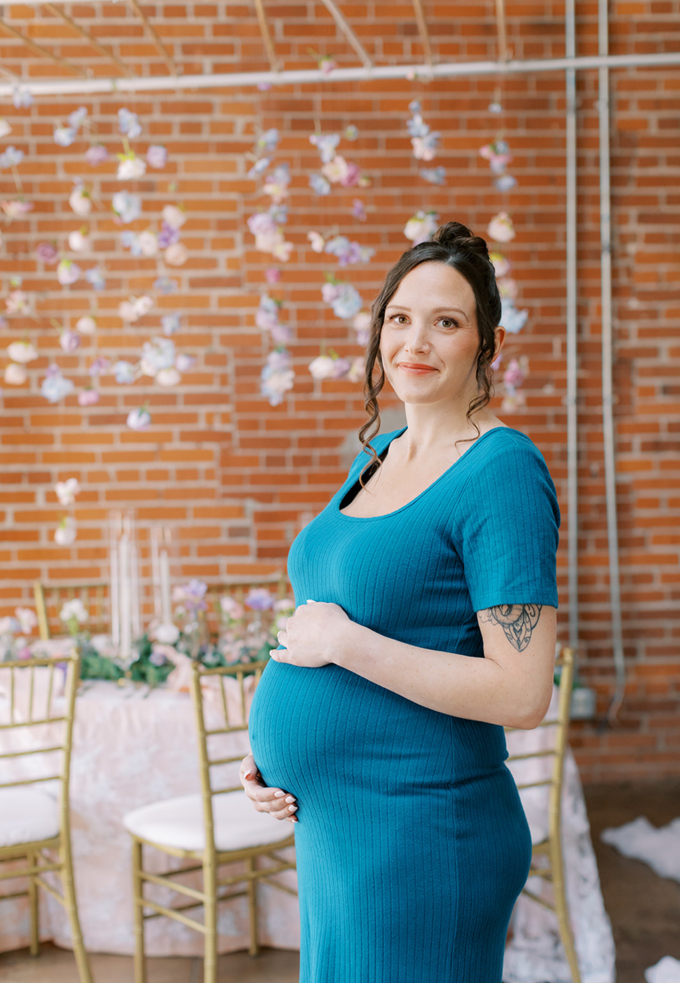 Ribbed Midi Maternity Tee Shirt Dress