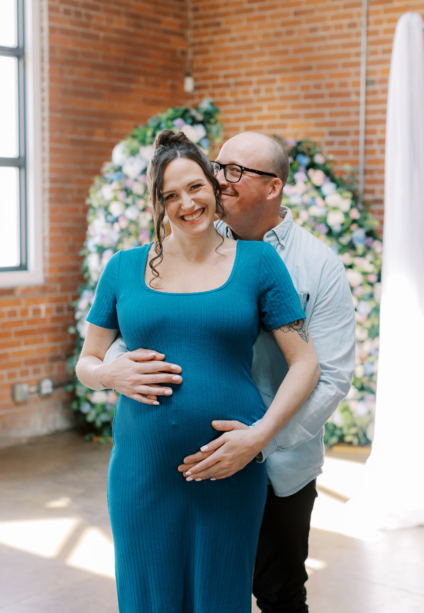 Ribbed Midi Maternity Tee Shirt Dress