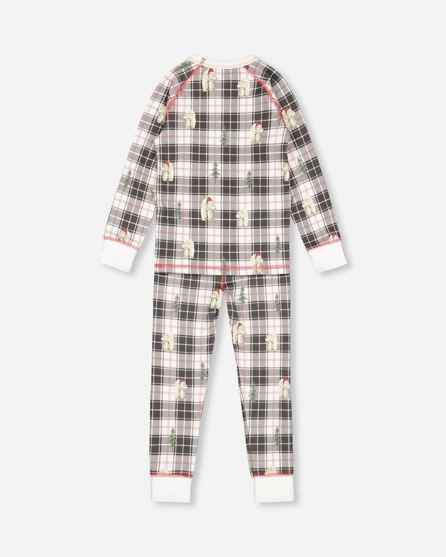 Organic Cotton Kids Christmas Family Two Piece Printed Polar Bear Pajama Set