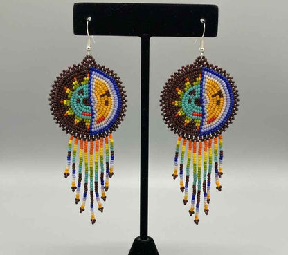 Brown Sun & Moon Beaded Fringe