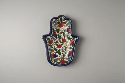 Handgemachte Keramik-Hamsa-Schale in Handform – 18 cm Servierteller