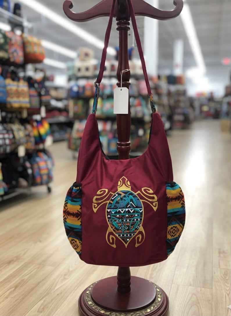 Turtle Embroidered Crossbody Bag