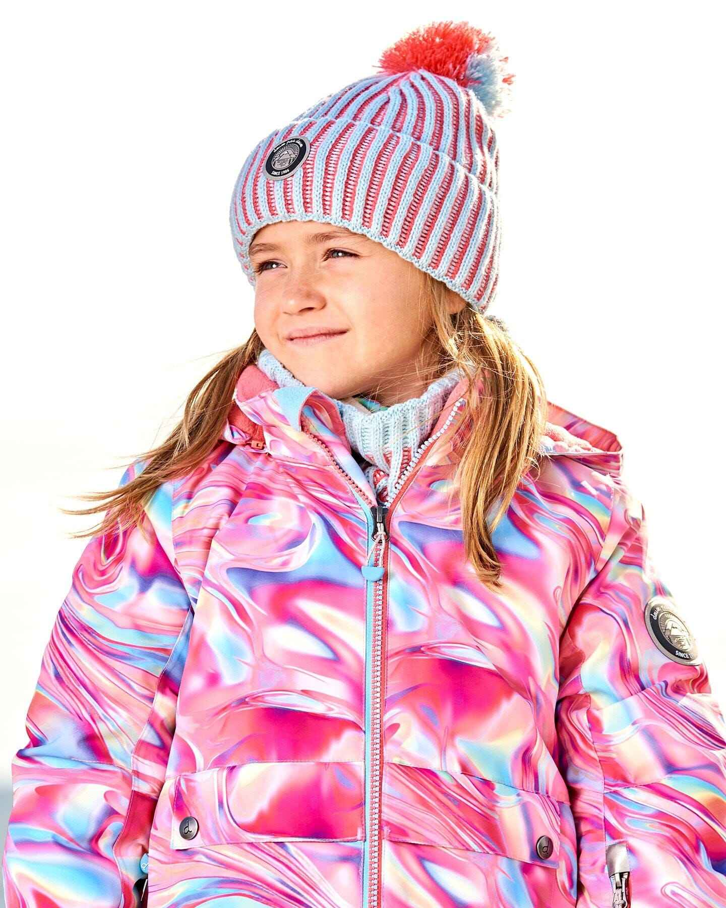 Knit Hat Air Blue And Coral