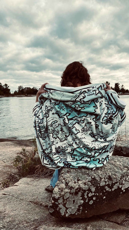 Cozy Map Blanket | GBAYCo. Pointe Au Baril Edition