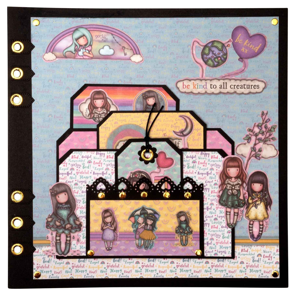 SAN Stickers Gorjuss - Be Kind 4x3 designs 152x203x3mm 12 SH nr.16