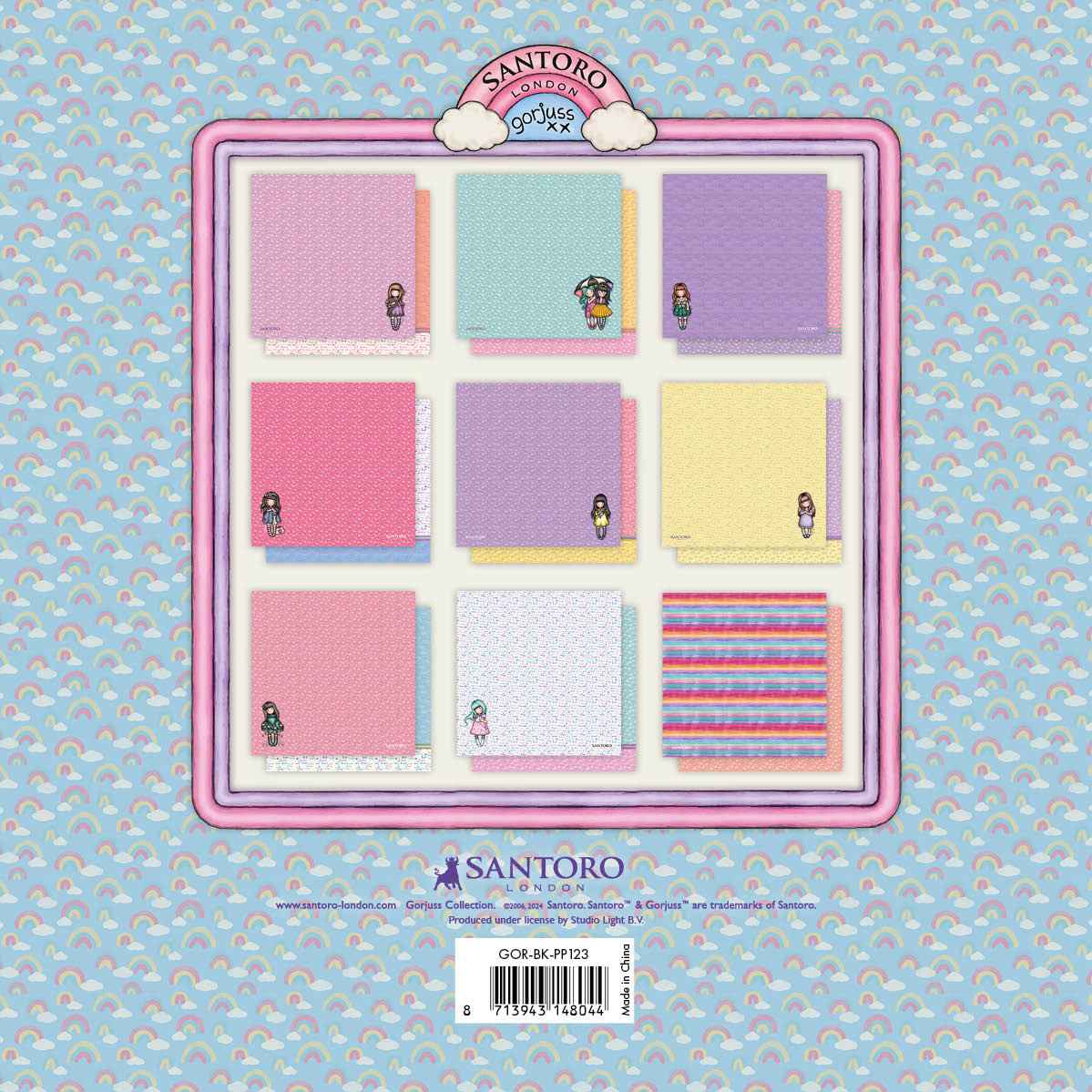 SAN Paper Pad Gorjuss - Be Kind Double-Sided, 18 Designs 203x203x5mm 18 SH nr.123