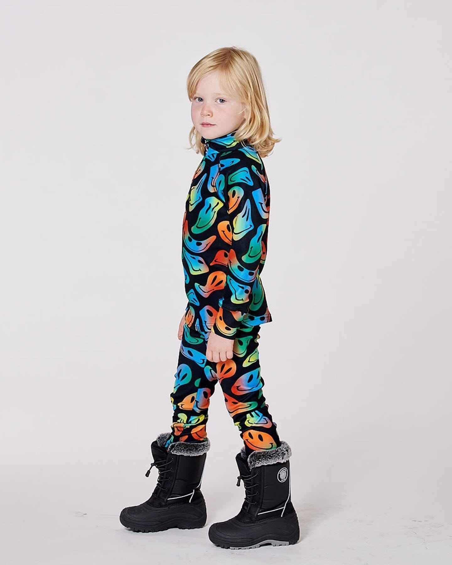 Two-Piece Thermal Underwear Set Smiley Face Boy