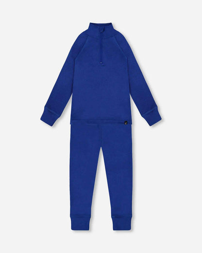 Two-Piece Thermal Underwear Set Blue