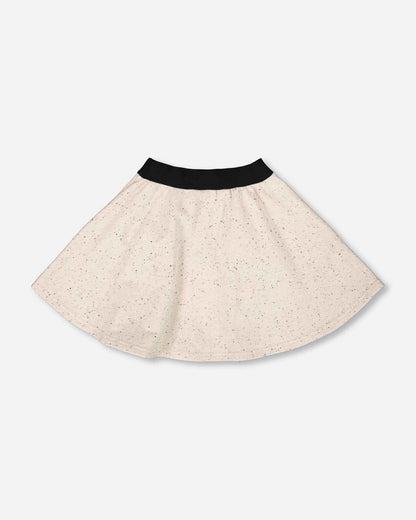 Glittering French Terry Skirt Beige And Black