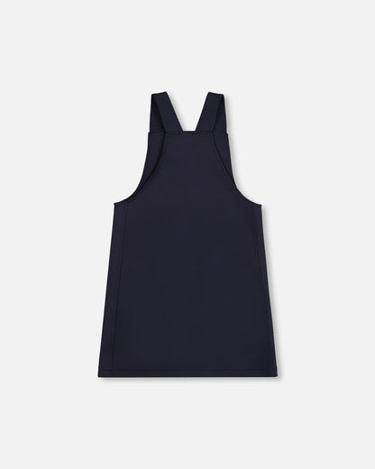 Milano Jumper Dress Navy Blue With Buckle Detail