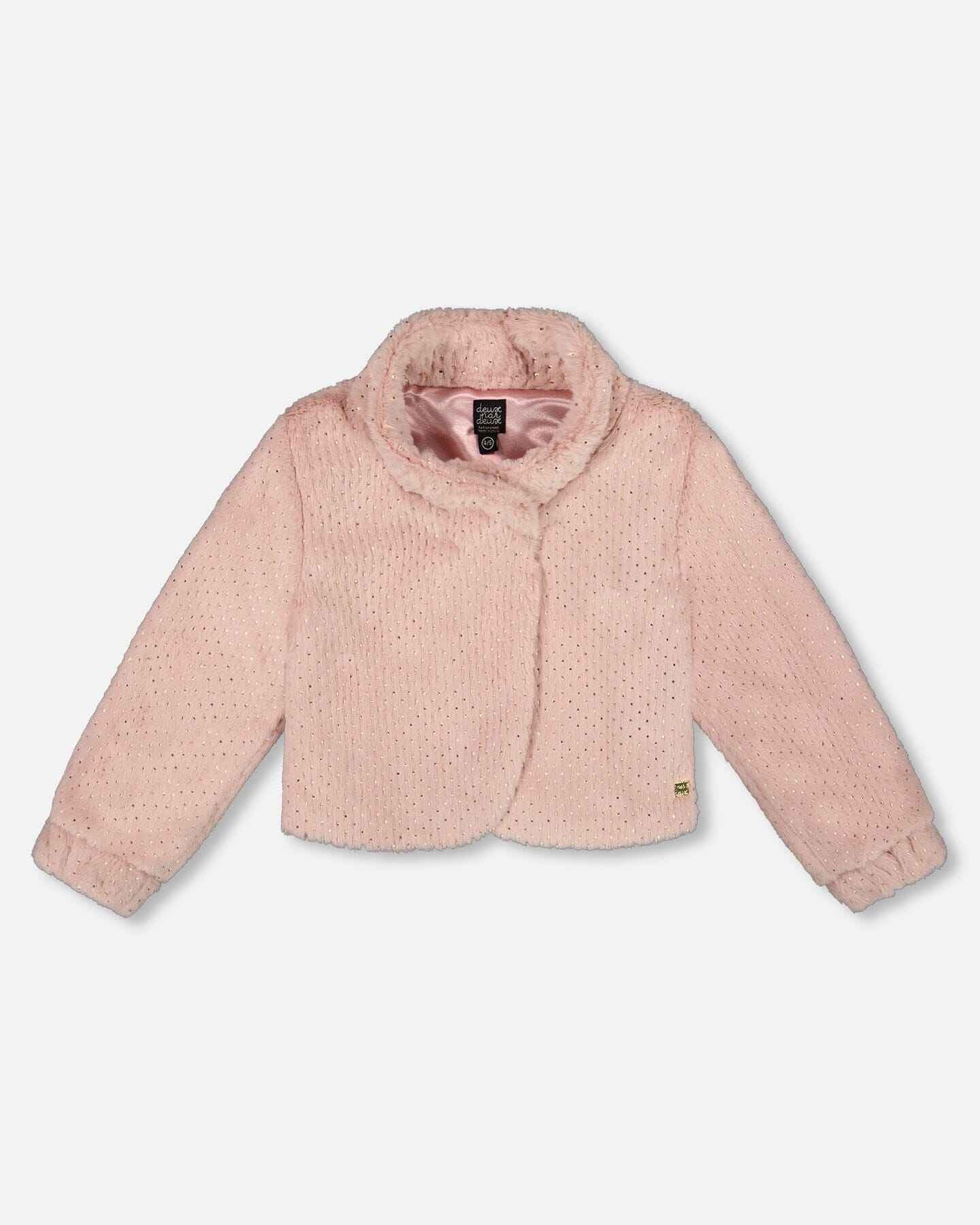 Fake Fur Short Jacket Pink
