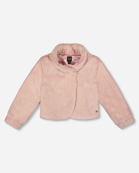Fake Fur Short Jacket Pink
