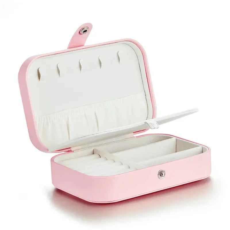 Treasure Keeper: Pink Pu Leather Jewelry Box For Rings, Necklaces & More