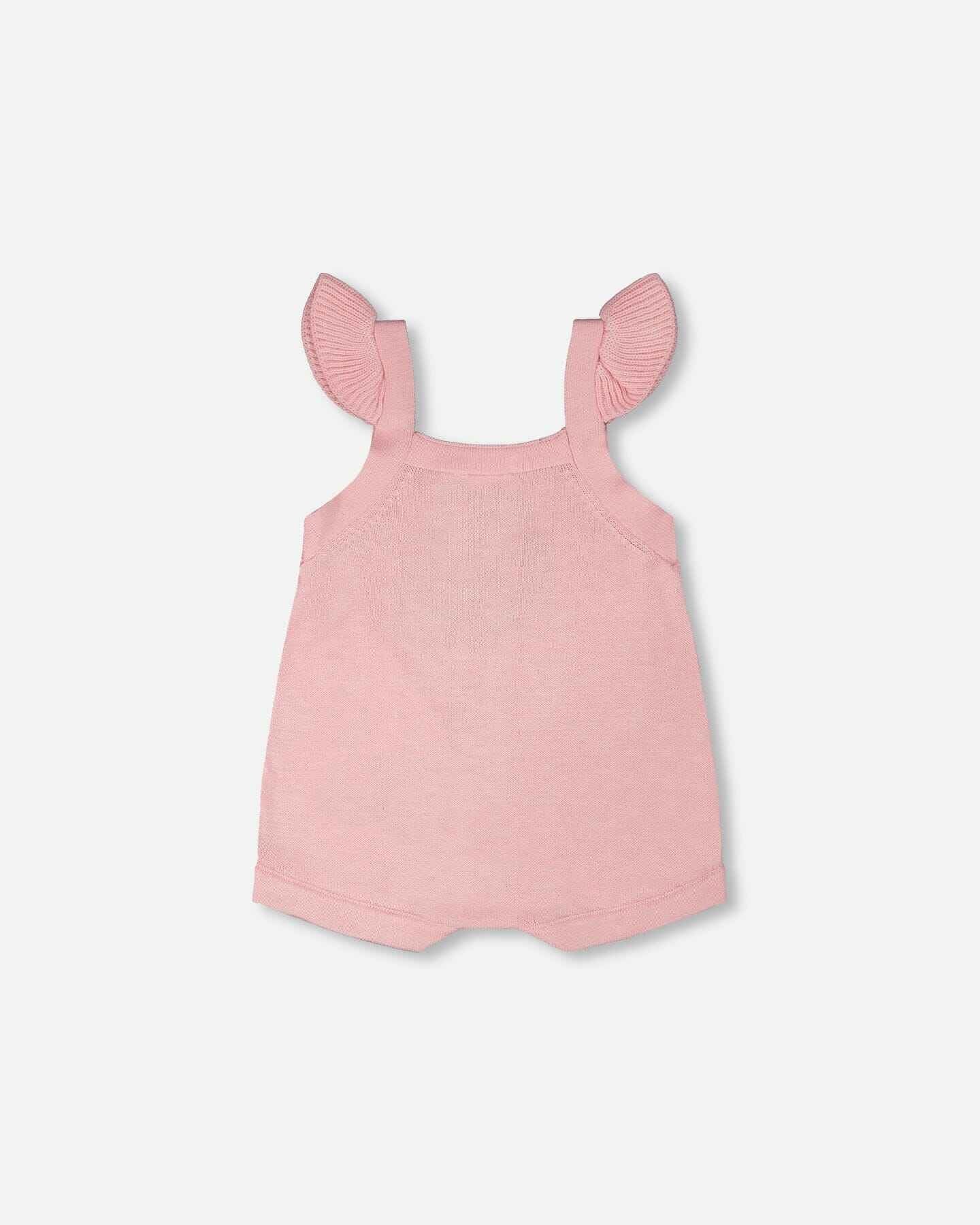 Knit Strawberry Romper Light Pink