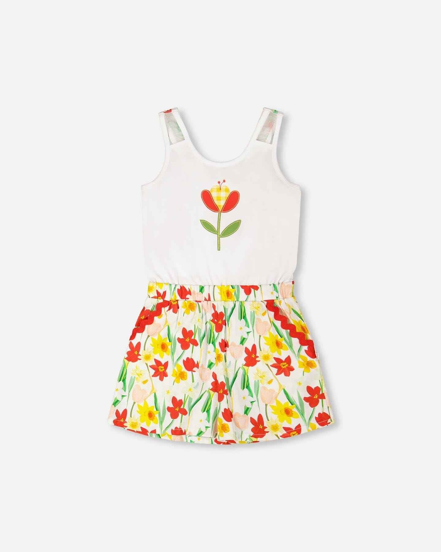 Jersey And Viscose Romper White
