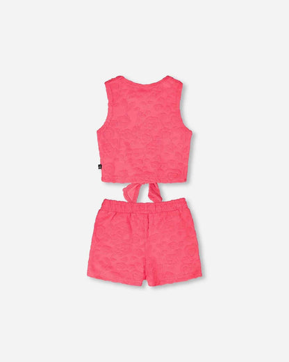 Terry Tank Top With Shorts Set Pink