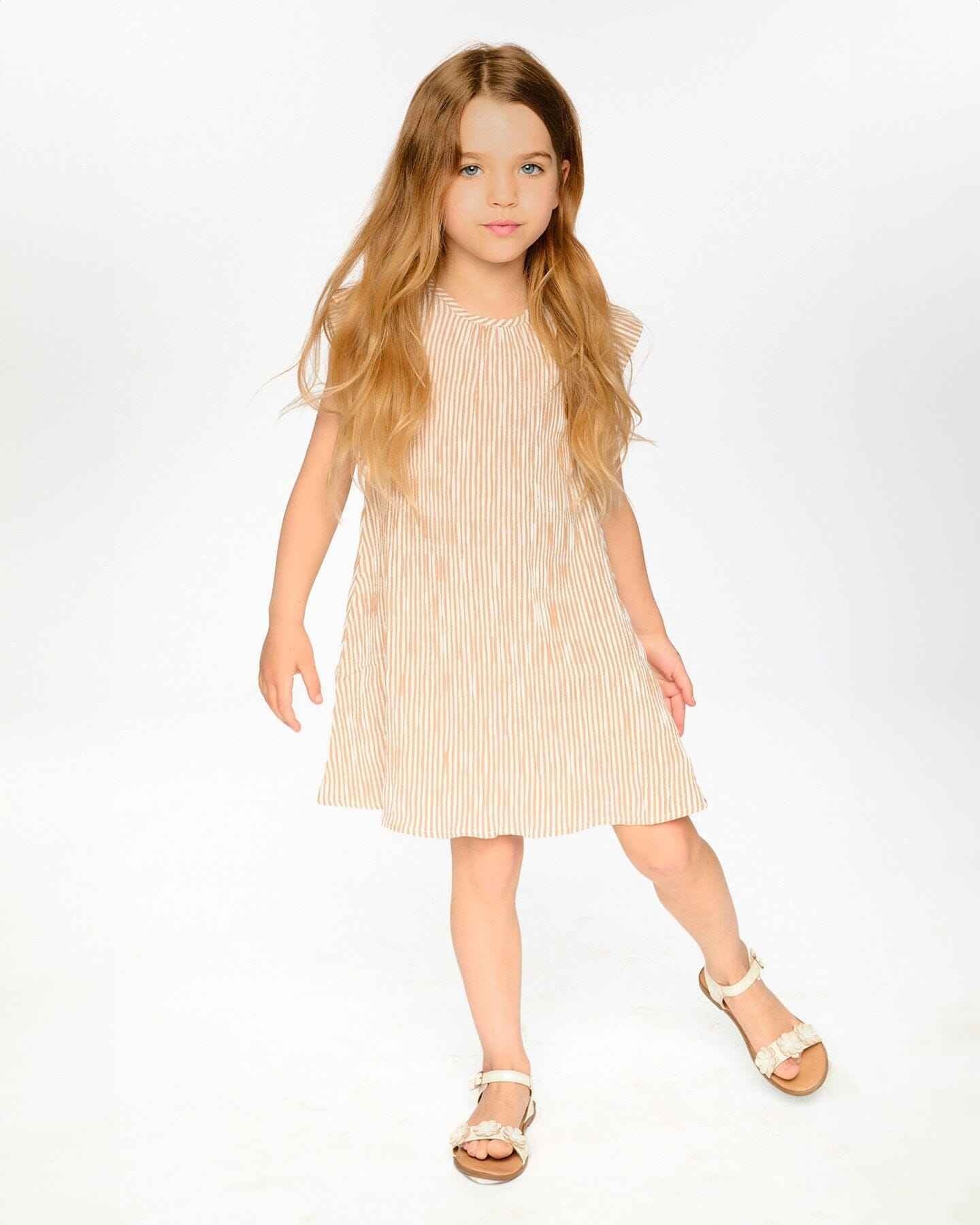 Striped Dress Off White And Sand