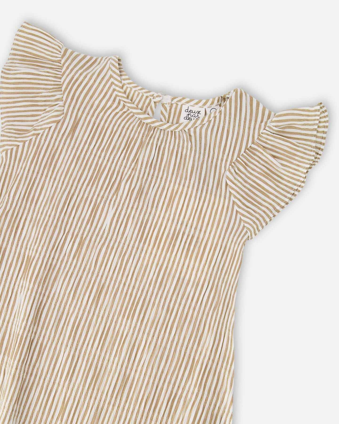 Striped Dress Off White And Sand