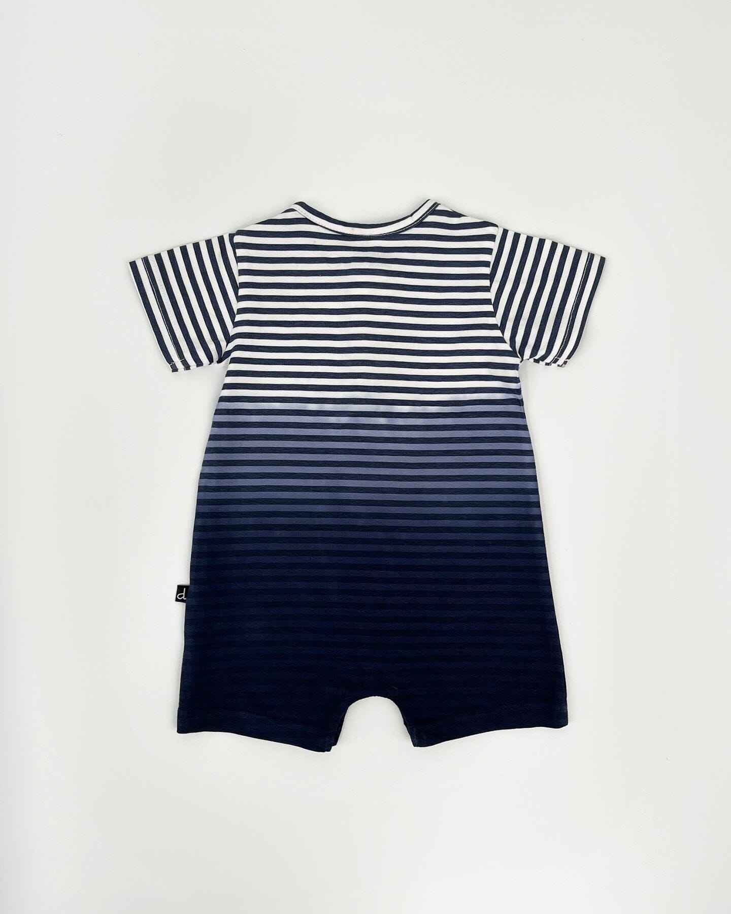 Organic Cotton Romper Blue Gradient Stripes