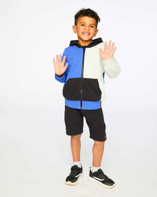 French Terry Shorts With Cross Seams Black
