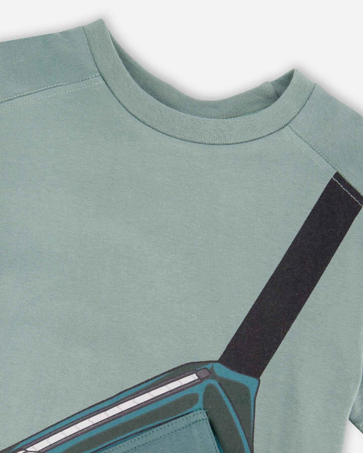 Organic Cotton Jersey T-Shirt With Cross Bag Green