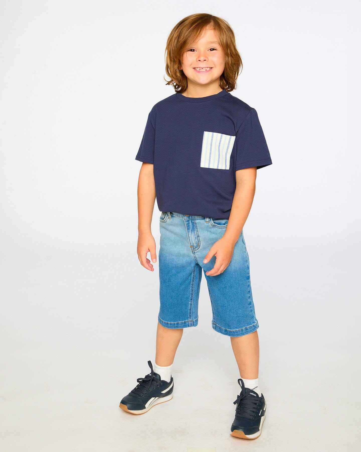 Jersey T-Shirt With Chest Pocket Dark Blue