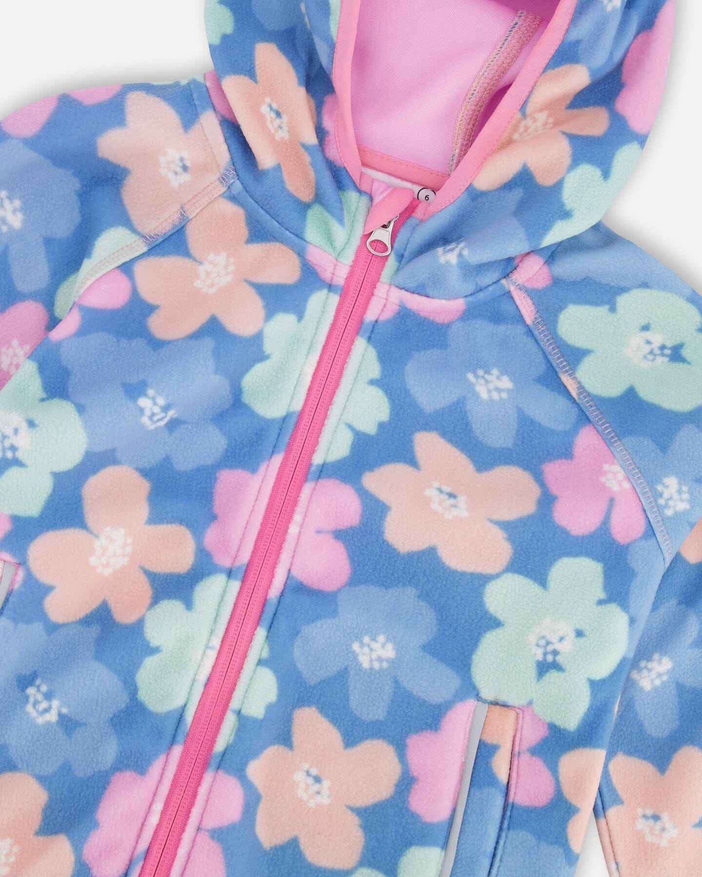 Windfleece Jacket Blue Flower Print
