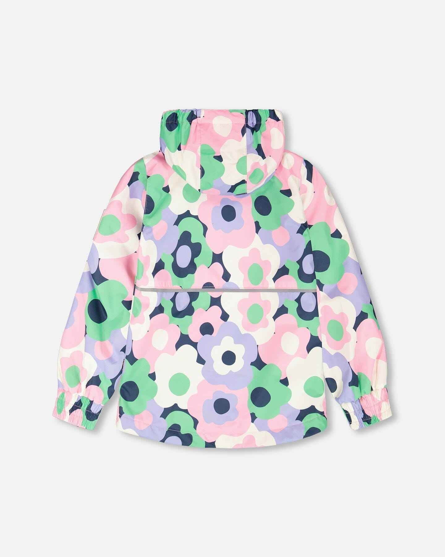 Two-Piece Mid-Season Outerwear Set Black Printed Flowers