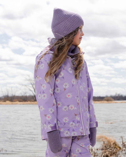 Ribbed Knit Mittens Lavender