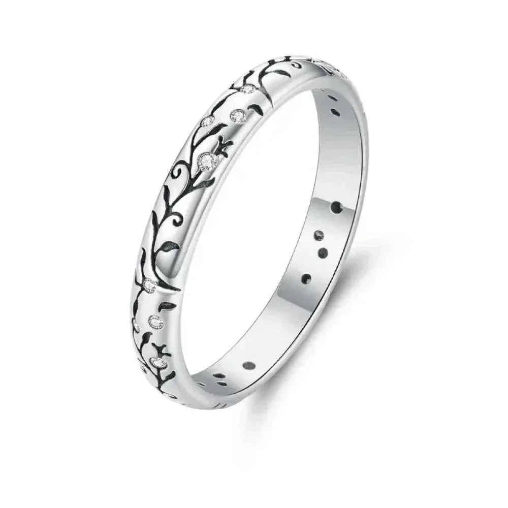 925 Sterling Silver Vintage Embossed Floral Ring