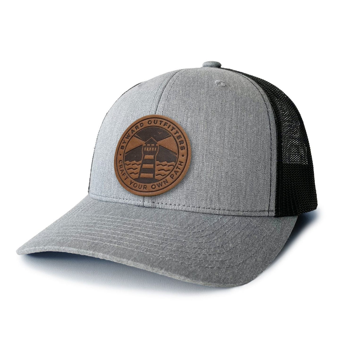 Maritime Lighthouse Leather Patch Trucker Hat